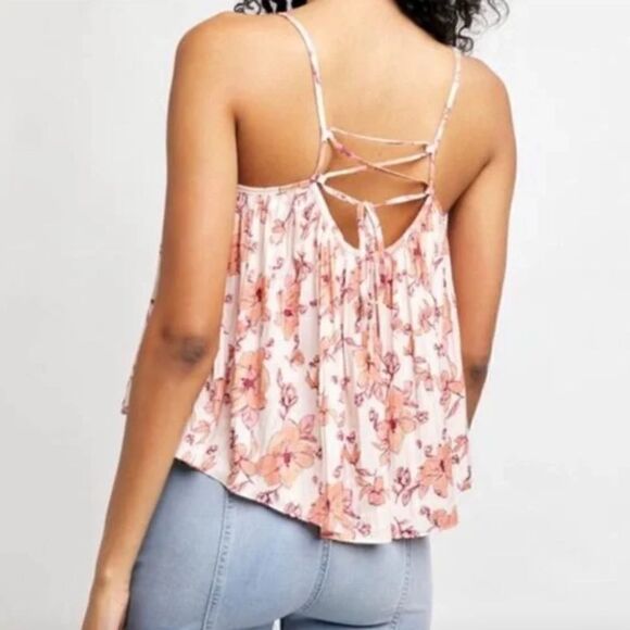 Free People Hot Take Printed Cami Ivory Combo Size M - Picture 2 of 6